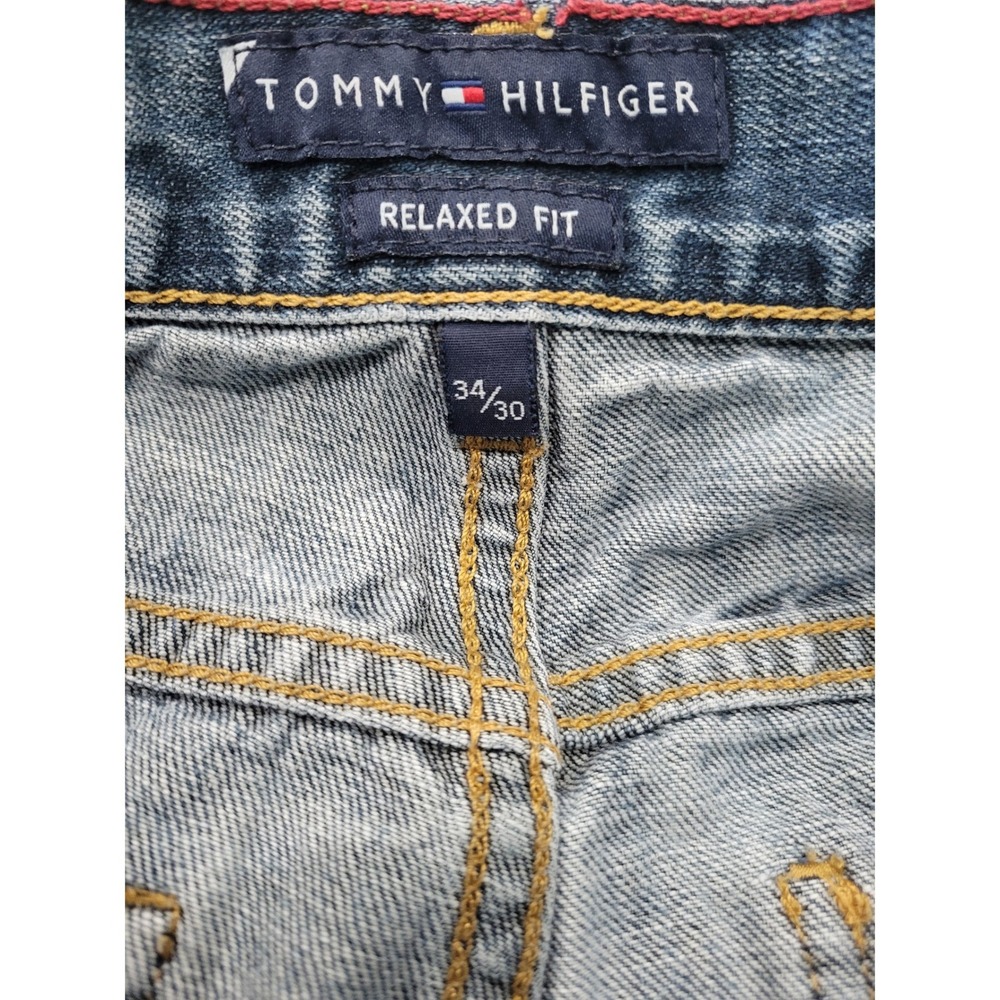 Tommy Hilfiger Men Relaxed Fit Denim Jeans Blue Wash Size 34x30 - Picture 7 of 8